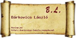 Bárkovics László névjegykártya